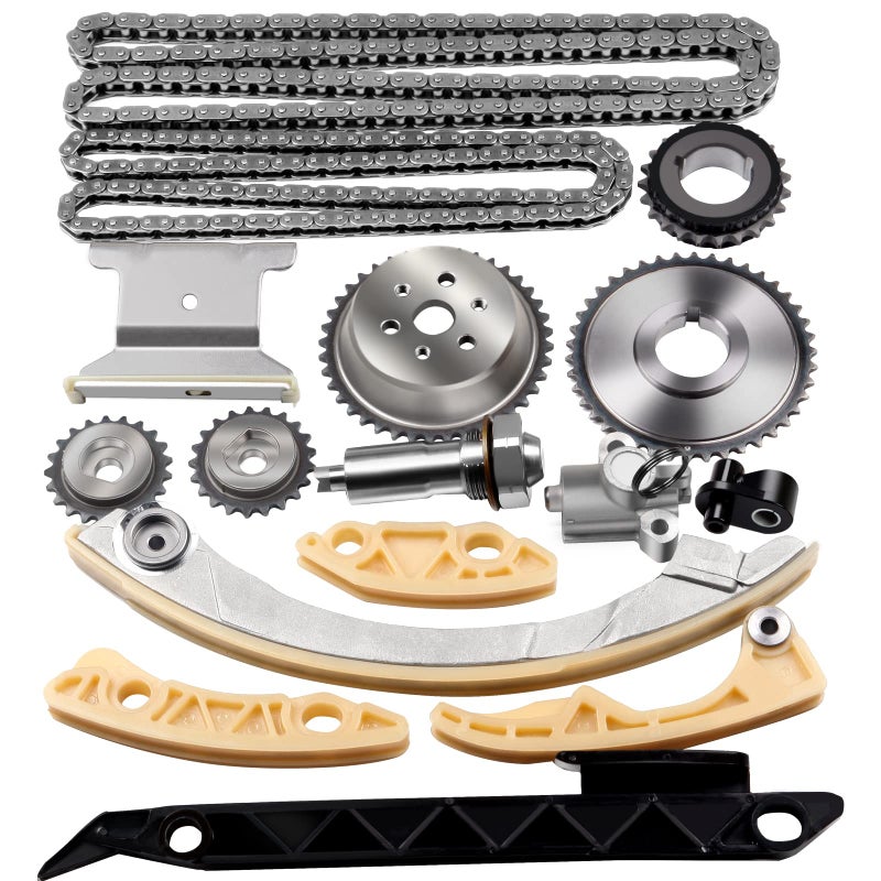 OCPTY Timing Chain Kit fit for Tensioner Guide Rail Crank Sprocket Replacement for Chevy for Buick for GMC for Pontiac for Saturn Equinox HHR Terrain G6 Saab 2011-2015 2006-2013 2.0 2.2 2.4L 9-4201S - Image 1